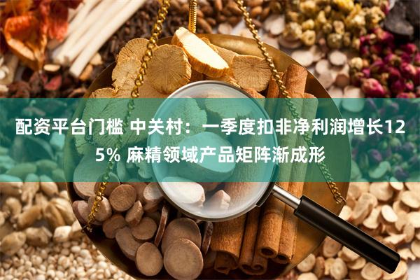 配资平台门槛 中关村：一季度扣非净利润增长125% 麻精领域产品矩阵渐成形