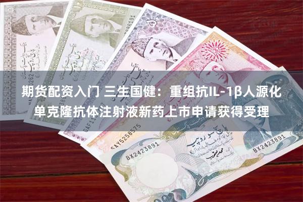 期货配资入门 三生国健：重组抗IL-1β人源化单克隆抗体注射液新药上市申请获得受理